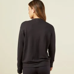 MONROW Supersoft Fleece Boyfriend Sweatshirt FADEDBLACK Outlet